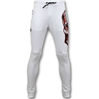 👉 Joggingbroek XL male wit met Print - Sweatpants Skull