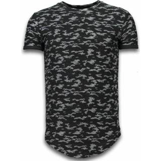 👉 Camouflage t-shirt XL male zwart Fashionable - Long Fit Shirt Army Pattern
