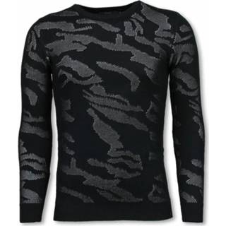 👉 Trui l male zwart 3D Camouflage Patroon - Neon Pullover