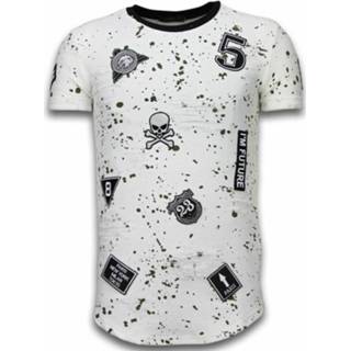 👉 Shirt XL male wit Paint Drops Army - Long Fit T-shirt