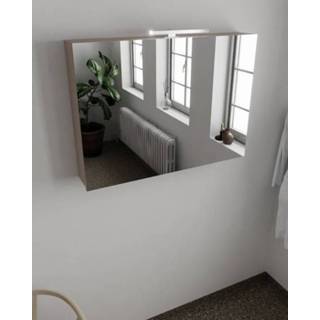 👉 Spiegelkast MDF smoke MONDIAZ CUBB 100x70x18cm kleur met 2 deuren NV76341912 6011437177115