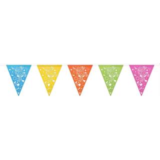 👉 Vlaggenlijn papier active Bloemen met vrolijke kleuren - 6 meter | 7435127459425