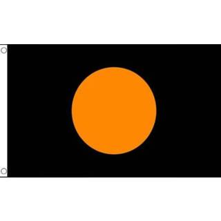 👉 Vlag zwart oranje active met cirkel, racevlag 60x90cm Best Value 7430439478478