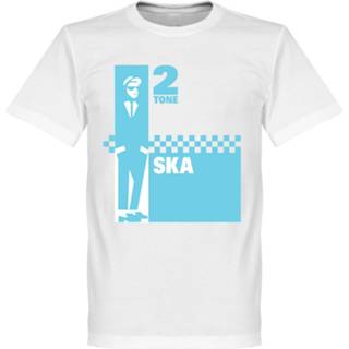 👉 Shirt wit blauw 2 Tone Ska T-Shirt - Wit/Lichtblauw