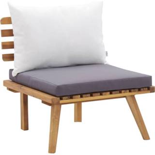Terras stoel acaciahout bruin VidaXL Tuinstoel met kussens massief 8719883780450