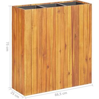 👉 Plantenbak acacia wood acaciahout bruin VidaXL met 3 potten massief 8719883743974