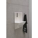 👉 Fontein wit glans INK Recess Inbouw Polystone Inclusief Kraan 40x21x40 cm 8718835050252