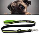 👉 Groen nylon m active Honden Nacht Reflecterend Ademend Handheld Traction Lead Leash, Maat: M, Instelbaar bereik: 2,5 * (100-140 cm) (groen)