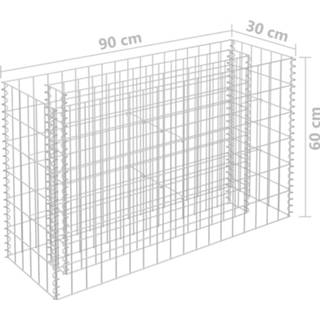 👉 Gabion plantenbak 90x30x60 cm gegalvaniseerd staal