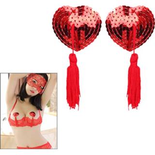 👉 Paillet rood active Schoonheid>Nubra vrouwen 3 sets hart stijl pailletten kwasten tepel sticker pasteitjes (rood) 6017450053054