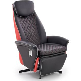👉 Fauteuil zwart rood eco-leer Camaro in met