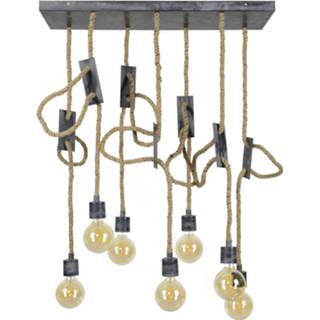 👉 Hanglamp grijs staal touw 87 cm breed in