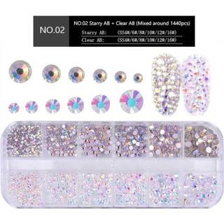 👉 Active Schoonheid>Nagel stickers mannen Nail Flat-back AB Crystal Strass 3D Charm Gems DIY Manicure Art Decorations (02)