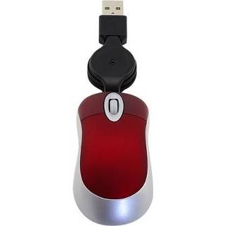 Rood active toetsenbord Mini-computermuis intrekbare usb-kabel optische ergonomische 1600 dpi draagbare kleine muizen voor laptop (rood)