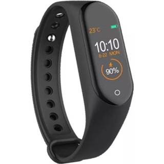 👉 Smartwatch zwart active M4 0,96 inch TFT-kleurenscherm IP67 Waterdicht, ondersteuning oproepherinnering / hartslagmeting bloeddrukmeting slaapmonitoring sedentaire herinnering (zwart)