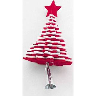 👉 Ornament rode witte flanellen metalen active 2 STKS Creatieve Bell Ornamenten kerstboom Decoratieve Hangers (Rode en Hanger)