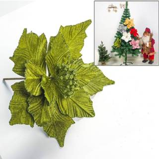 👉 2 STKS Kerst Kunstmatige Bloem Bladeren Bloemstuk Kerstboom Decoratie (Groen)