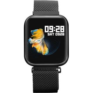 👉 Smartwatch zwart metalen active P80 1.3 inch IPS-kleurenscherm IP68 Waterdicht, horlogeband, ondersteuning voor oproepherinnering / hartslagmeting bloeddrukmeting slaapbewaking sedentaire herinnering (zwart)