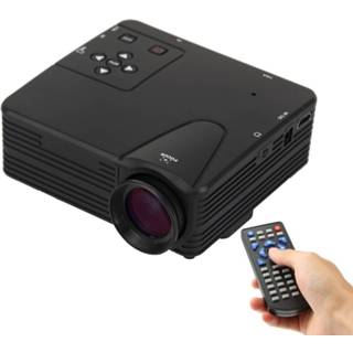 Zwart active 80 lumen 1080P HD Multimedia Mini draagbare LED-projector, ondersteuning voor HDMI / VGA AV USB SD-kaart, model: H80 (zwart)