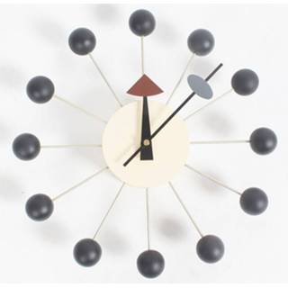 👉 Snoep zwart active Stijlvolle achtergrond minimalis ronde ballen wandklok creatieve decoratie klok reuzenrad (zwart)