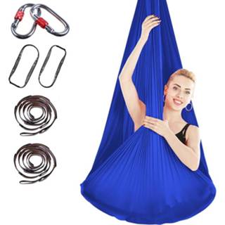 👉 Antenne koningsblauw active Indoor anti-zwaartekracht yoga knoopvrije hangmat met gesp / verlengband, afmeting: 400x280cm (koningsblauw)
