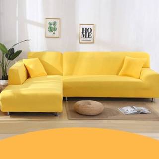 👉 Sofa geel active All-inclusive universele set Volledige hoes Voeg een stuk kussensloop toe, maat: driezitter (190-230 cm) (geel)