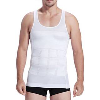 👉 Vest wit active schoonheid mannen afslanken Body Shaper ondergoed (wit)