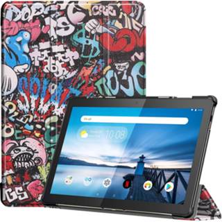 👉 Kunstleer graffiti stand flip hoes meerdere kleuren 3-Vouw sleepcover - Lenovo Tab M10 FHD Plus 9145425543631