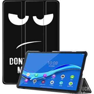 👉 Kunstleer Don't Touch stand flip hoes zwart 3-Vouw sleepcover - Lenovo Tab M10 FHD Plus 9145425543815