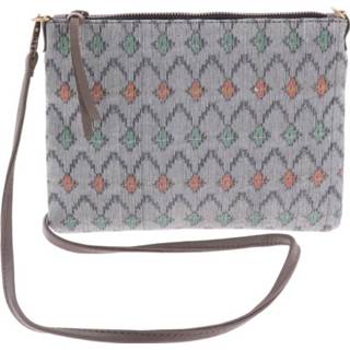👉 Schoudertas grijs active Cross body schoudertasje met ingeweven patroon - Iccha