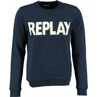 👉 Sweater blauw s blauwe Replay zachte slim fit - valt 1 maat kleiner