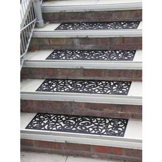 👉 Zwart Set van 4 traptredematten Antiek UBTC 7630005619667