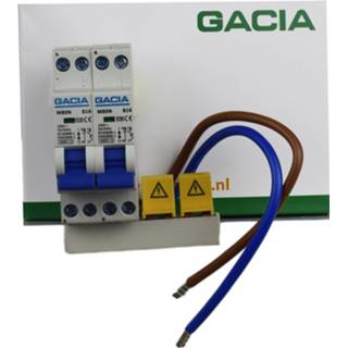 👉 Installatieautomaat GACIA combiset 2 installatieautomaten 16A 1p+n B16 inclusief aansluitdraaden en kamrail 8718995015269
