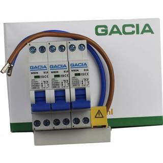 👉 Installatieautomaat GACIA combiset 3 installatieautomaten 16A 1p+n B16 inclusief aansluitdraden en kamrail 8718995015276