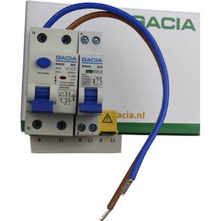 👉 Aardlekschakelaar GACIA combiset 30mA 1 installatieautomaat 16A 1p+n B16 inclusief aansluitdraden 8718995015290