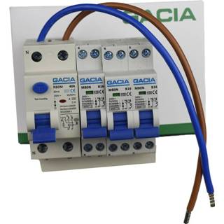 👉 Aardlekschakelaar GACIA combiset 30mA kookgroep 1 installatieautomaat inclusief aansluitdraden 8718995015344