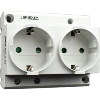 👉 Stopcontact Din rail dubbel 2p+PE SEP CWCD-2G voor in groepenkast of schakelkast 8718959013836