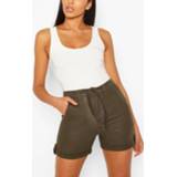 Tie Belt Linen Shorts, Khaki