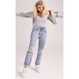 👉 Petite Ripped Boyfrend Jeans, Blue