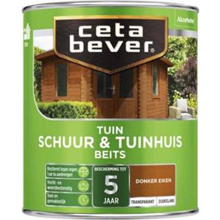 👉 Tuinhuisje eiken male CetaBever Schuur & Tuinhuis beits Donker Zijdeglans 0,75L 8711113127219