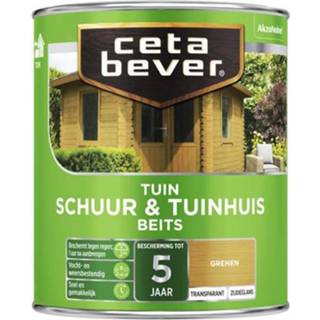 👉 Tuinhuisje grenen male CetaBever Schuur & Tuinhuis beits Zijdeglans 0,75L 8711113127134