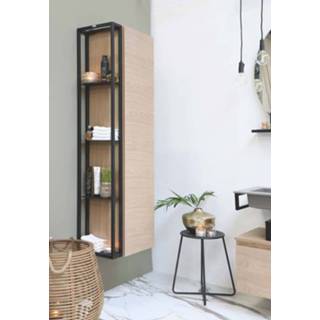 👉 Hoge kast zwart Riverdale stalen frame tbv - mat 100x320mm (bxd)