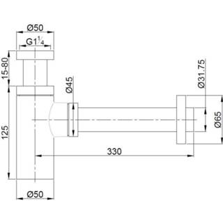 👉 Sifon zwart Wiesbaden Star luxe mat-zwart rond 8719956083150