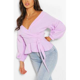 Petite Off The Shoulder Blouse, Lilac