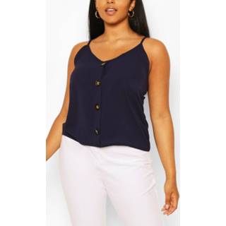👉 Plus Button Detail Cami, Navy