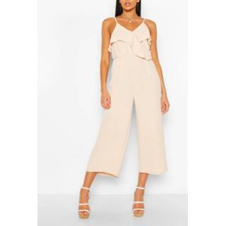 👉 Linen Mix Ruffle Cullotte Jumpsuit, Stone