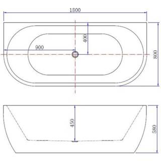 👉 Wit Wiesbaden Wall - halfvrijstaand bad 180x80cm mat 8719956083167