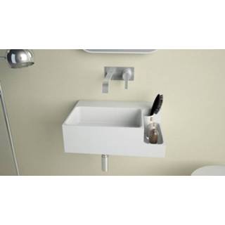 👉 Wastafel wit Ideavit SolidDual 1.0 50x36 cm mat zonder kraangat