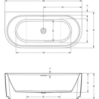 👉 Riho Desire halfvrijstaand bad 180x84cm