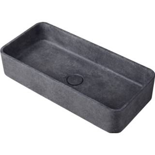 👉 Opzetwastafel Ideavit Concrete rechthoek 42cm - donker beton